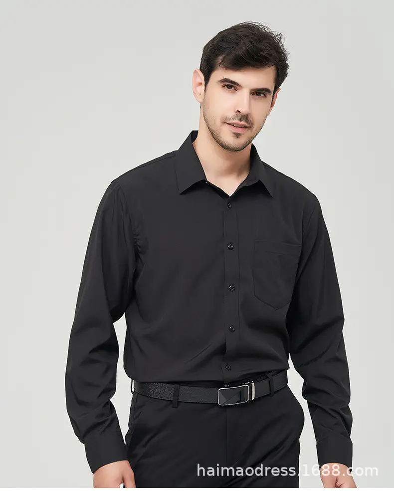 Green Slim Fit Men's Long Sleeve Shirt with Elastic Waistband — feature 38