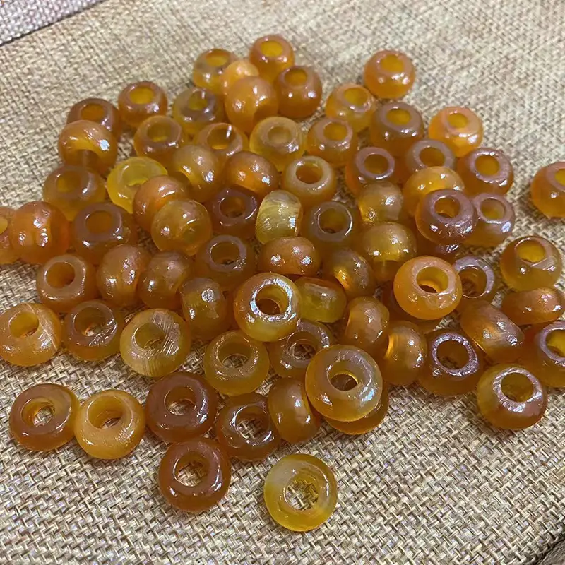 High Oil Coated Yellow Chalcedony Agate Beads 9x14mm