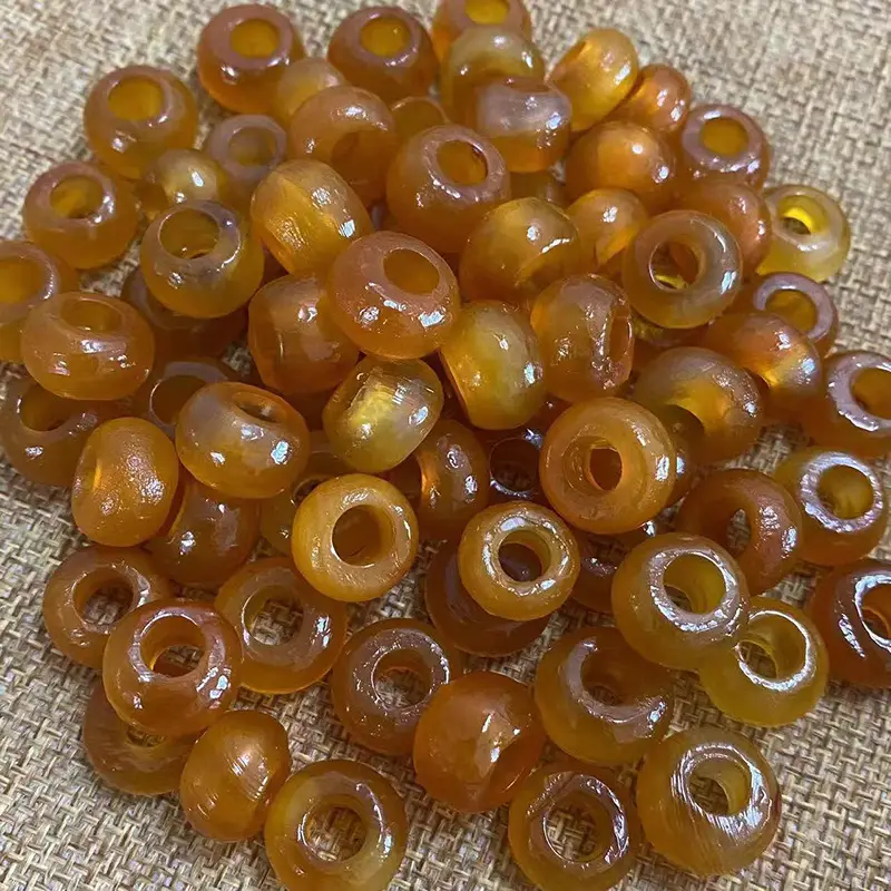 High Oil Coated Yellow Chalcedony Agate Beads 9x14mm