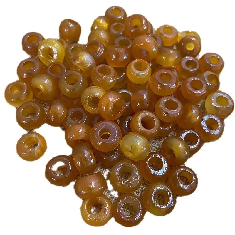 High Oil Coated Yellow Chalcedony Agate Beads 9x14mm
