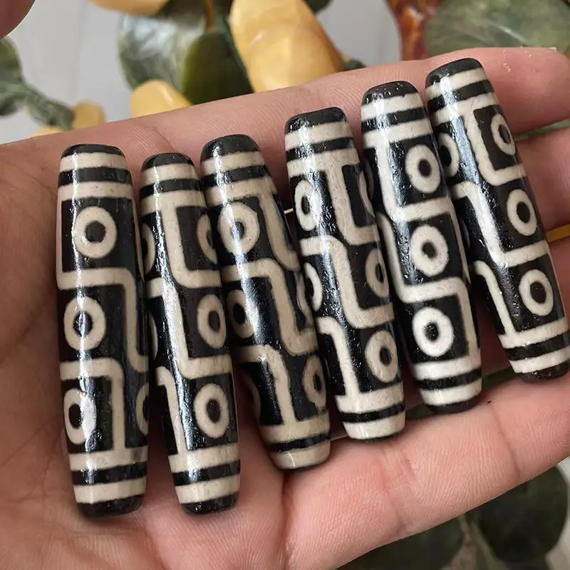 Factory Wholesale Natural Agate 50mm High Oil Black White - Image 2