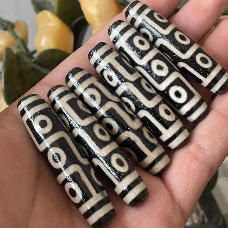 Factory Wholesale Natural Agate 50mm High Oil Black White - Image 3