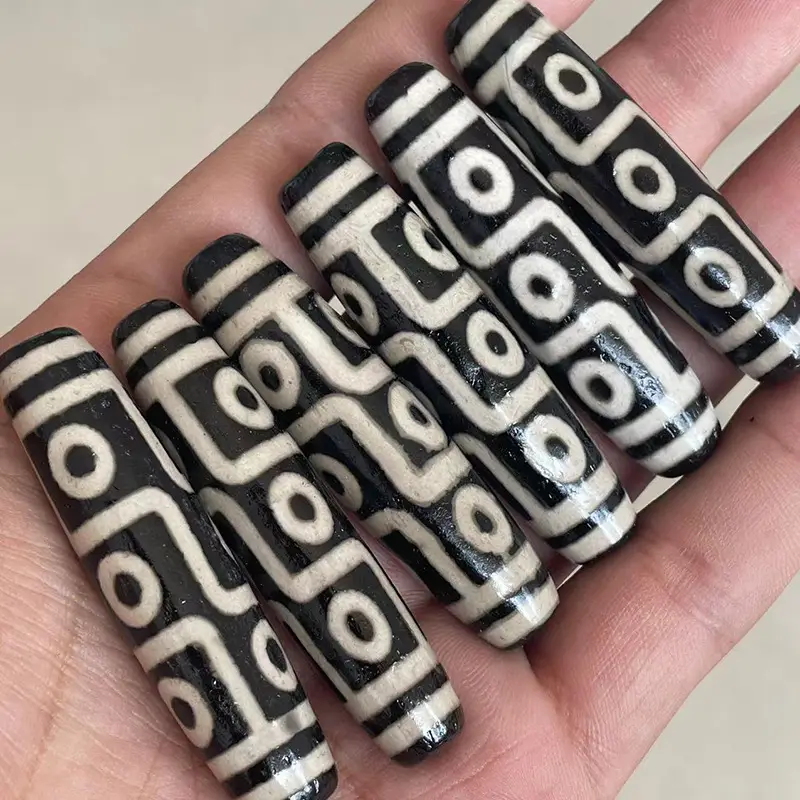 Factory Wholesale Natural Agate 50mm High Oil Black White - Image 4