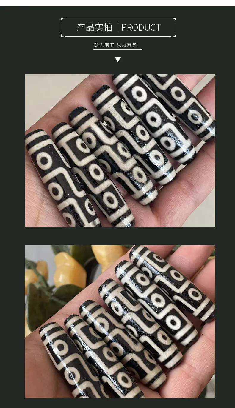 Factory Wholesale Natural Agate 50mm High Oil Black White — feature 7
