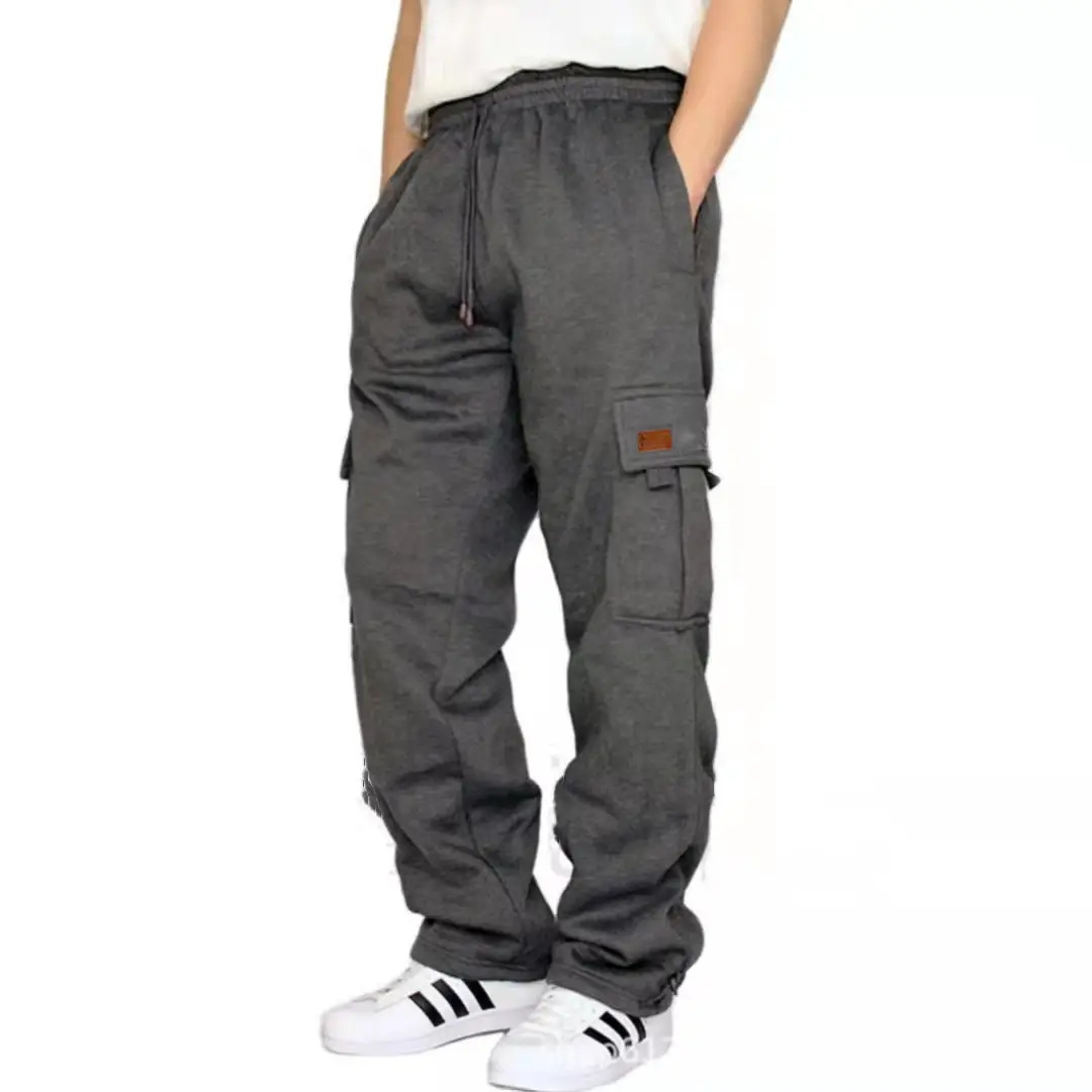 Men Fleece Lined Cargo Pants Grey 7 Colors 8 Sizes - Image 2