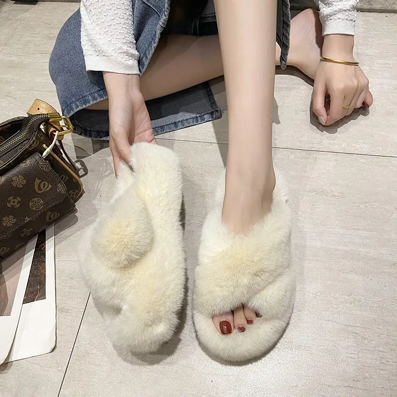 2026 Winter Thick Fur Slippers 4cm Height Increasing - Image 6