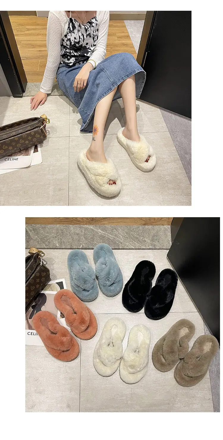 2026 Winter Thick Fur Slippers 4cm Height Increasing — feature 16