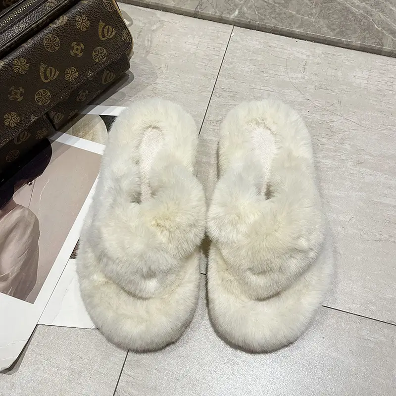 2026 Winter Thick Fur Slippers 4cm Height Increasing - Image 3