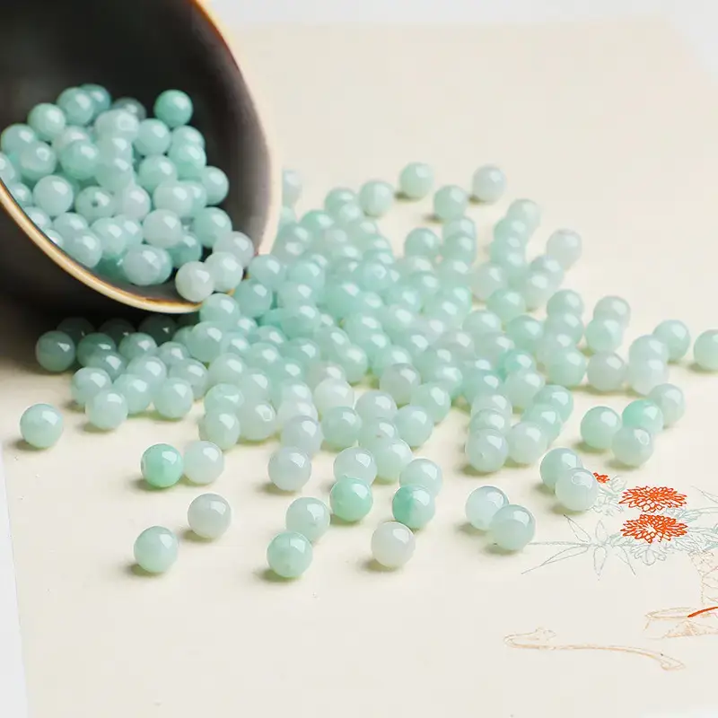 Jade Beads Green Ice Clear Bottom Small - Image 2