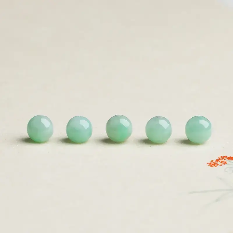 Jade Beads Green Ice Clear Bottom Small - Image 5