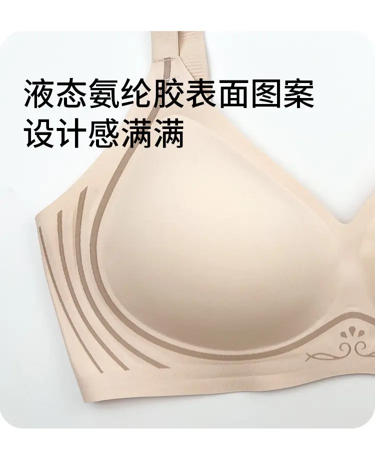 Traceless Underwear Women Big Chest Small Comfortable High Elastic plus Size No Rings Push-up Bra — feature 12