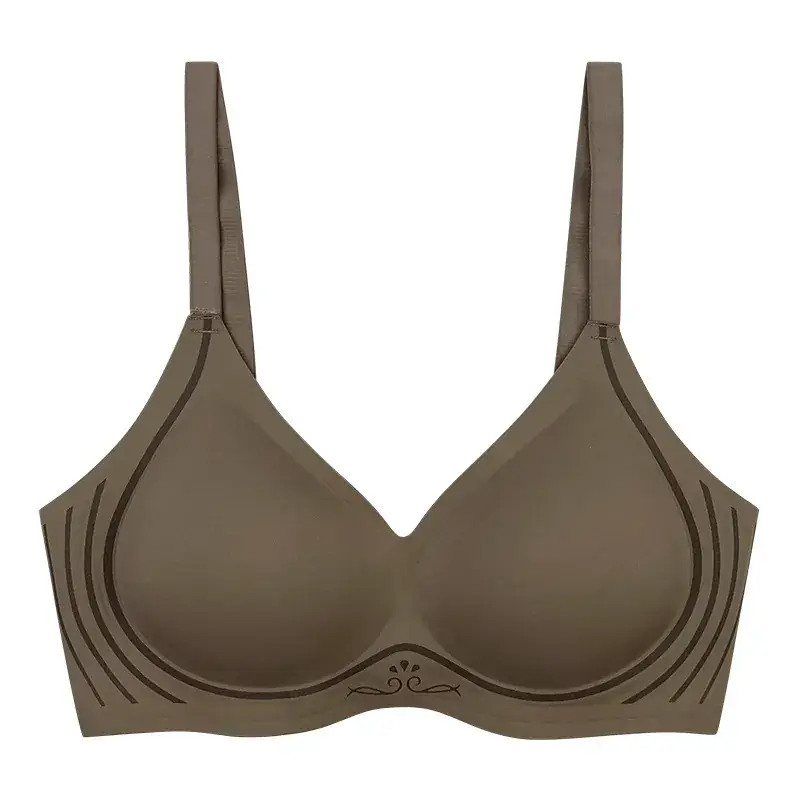 Traceless Underwear Women Big Chest Small Comfortable High Elastic plus Size No Rings Push-up Bra - Image 3