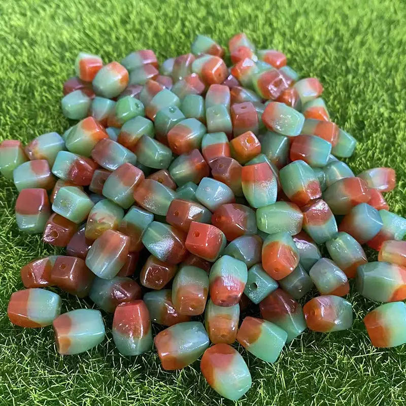 High Quality Red & Green Agate Beads 11x8mm DIY Jewelry - Image 4