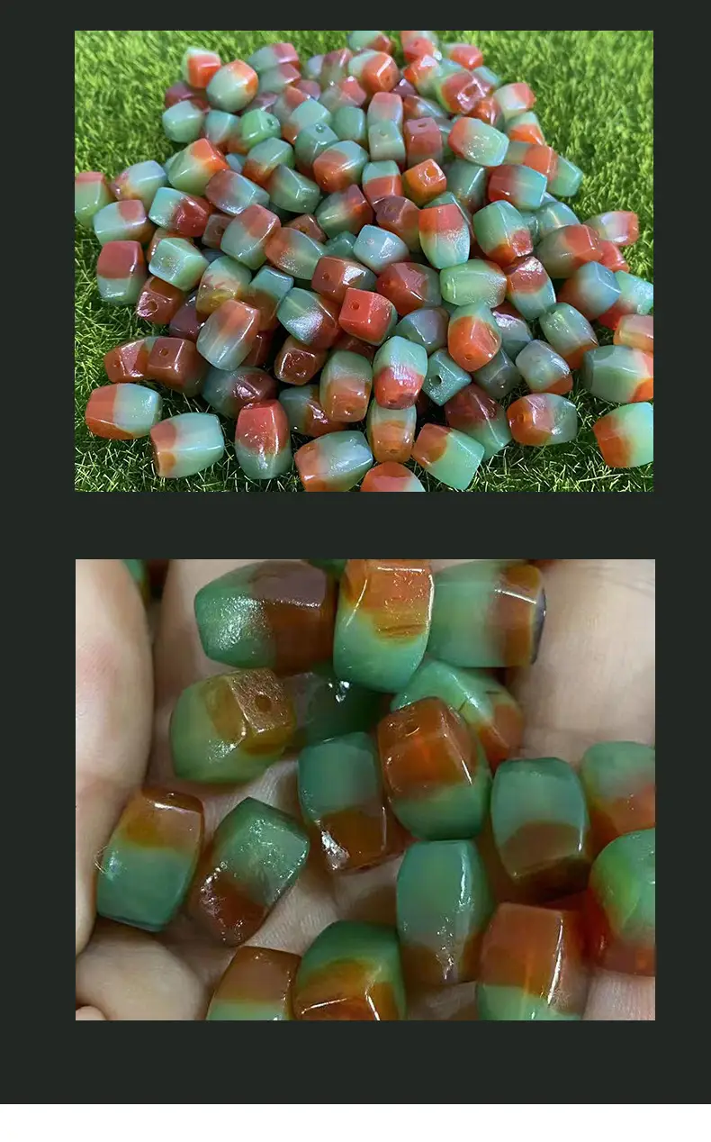 High Quality Red & Green Agate Beads 11x8mm DIY Jewelry — feature 7