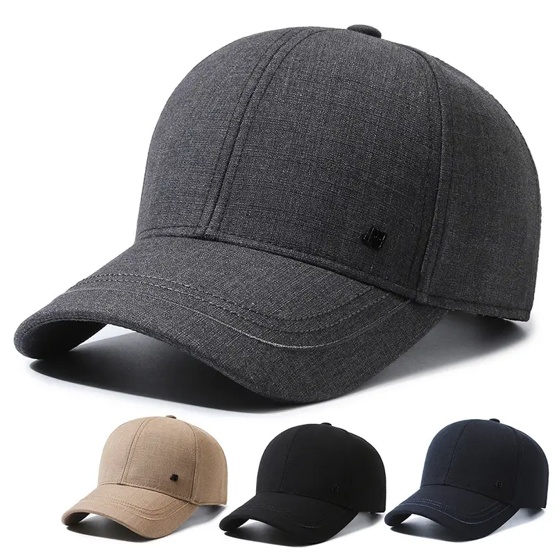 Men Grey Peaked Baseball Cap All Season - Image 5