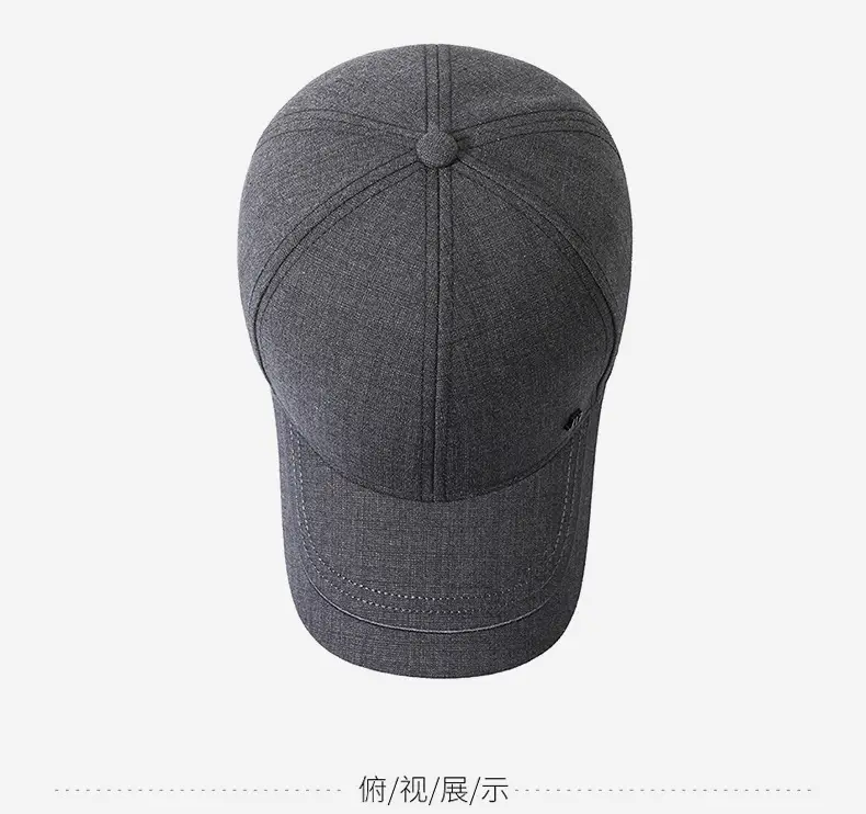 Men Grey Peaked Baseball Cap All Season — feature 12
