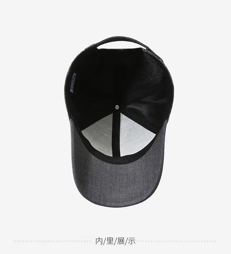 Men Grey Peaked Baseball Cap All Season — feature 13