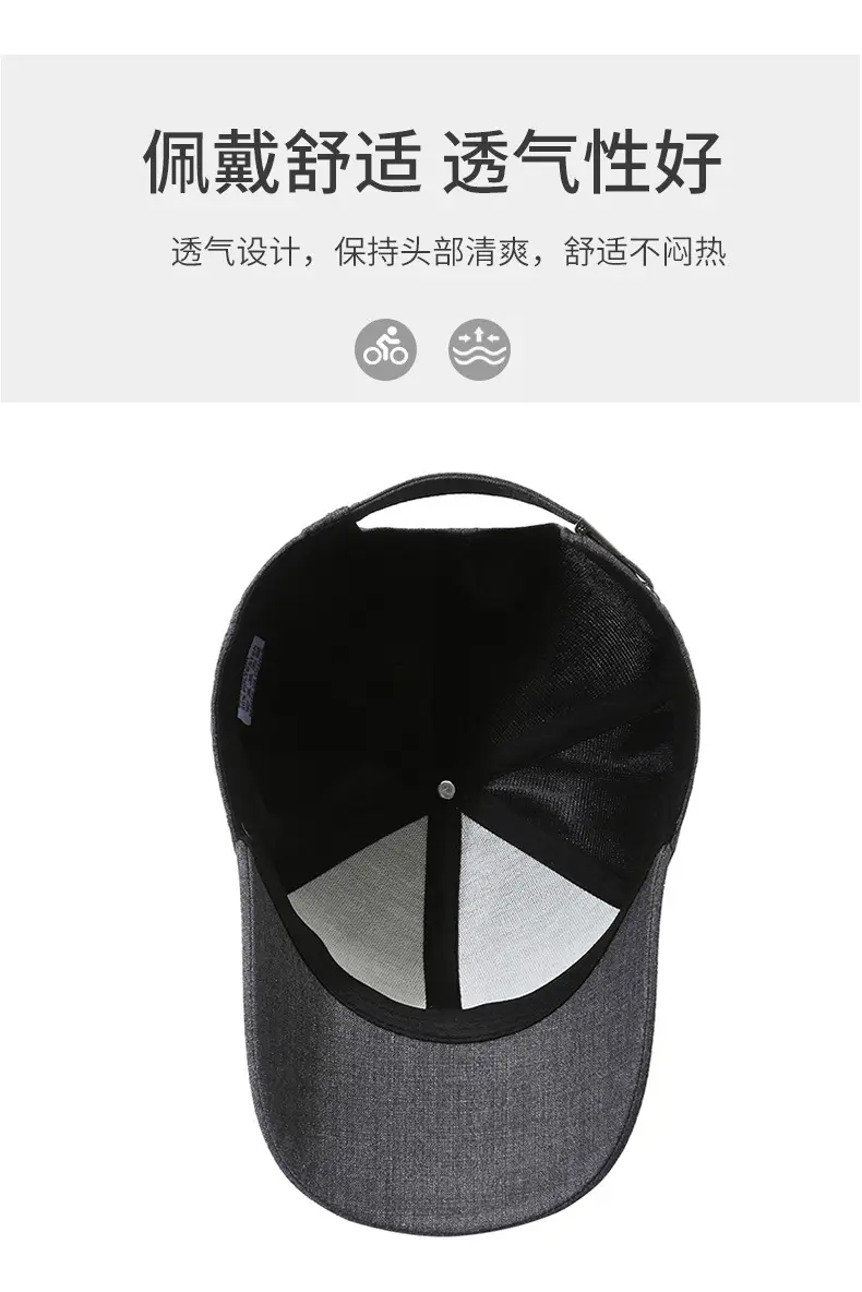 Men Grey Peaked Baseball Cap All Season — feature 5