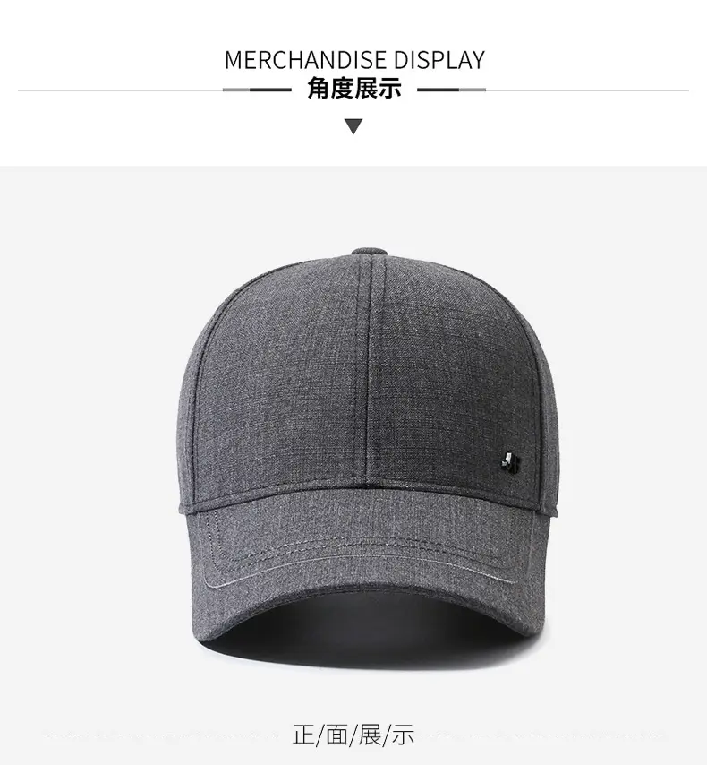 Men Grey Peaked Baseball Cap All Season — feature 8