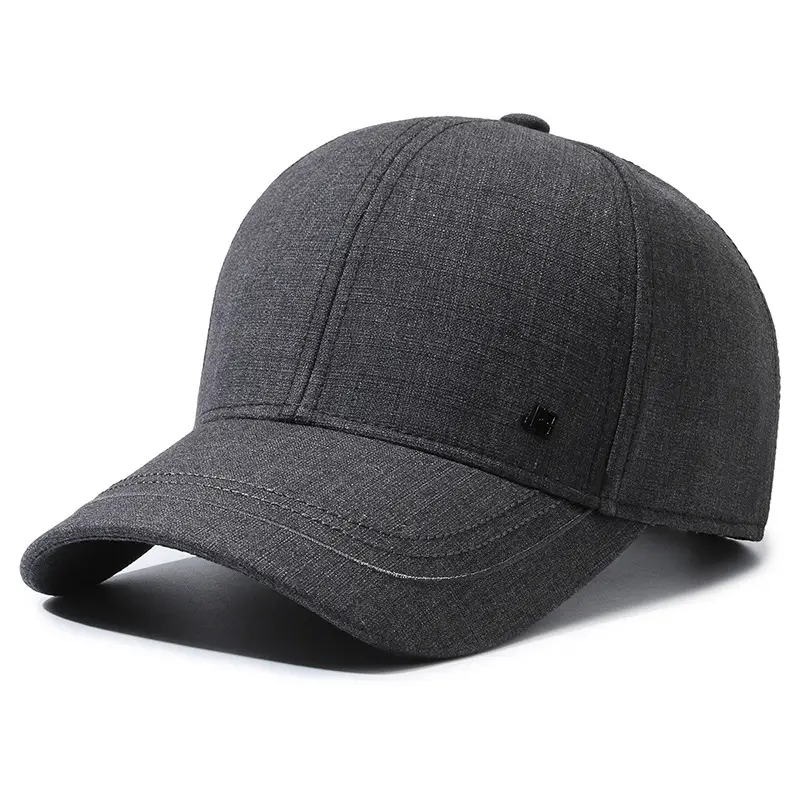Men Grey Peaked Baseball Cap All Season - Image 3