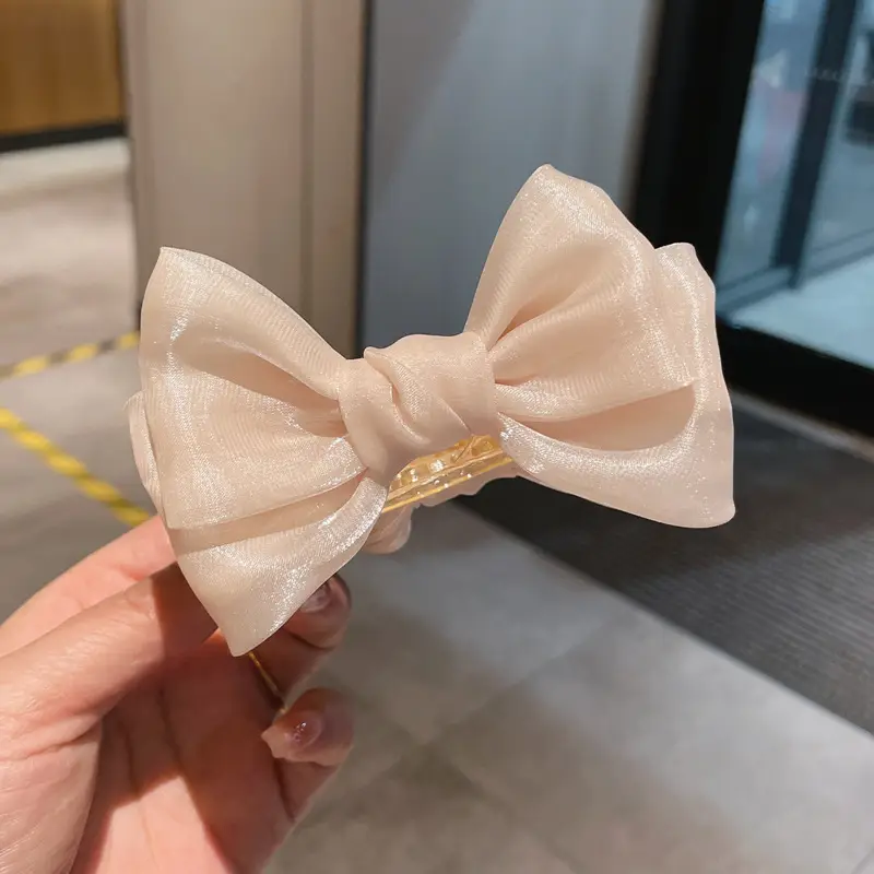 Red & Black Bow Hair Clip for Girls