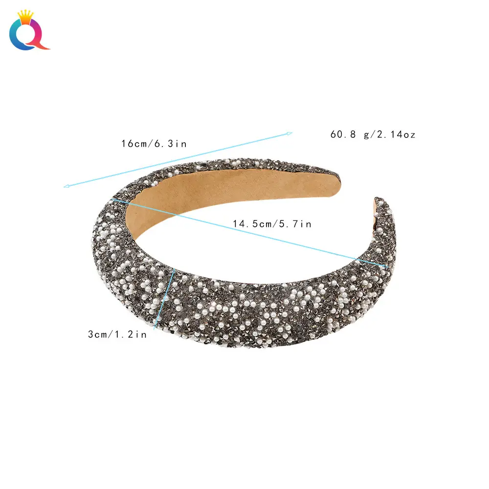 Qiyue Diamond Pearl Skull Top Headband - Image 13
