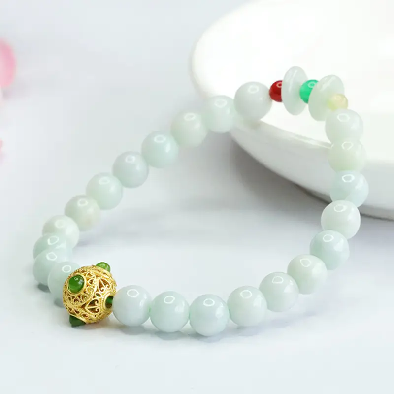 Guan Yu Jade Bracelet with Gold Pendant - Image 4