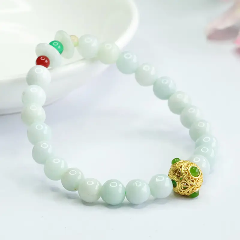 Guan Yu Jade Bracelet with Gold Pendant - Image 5