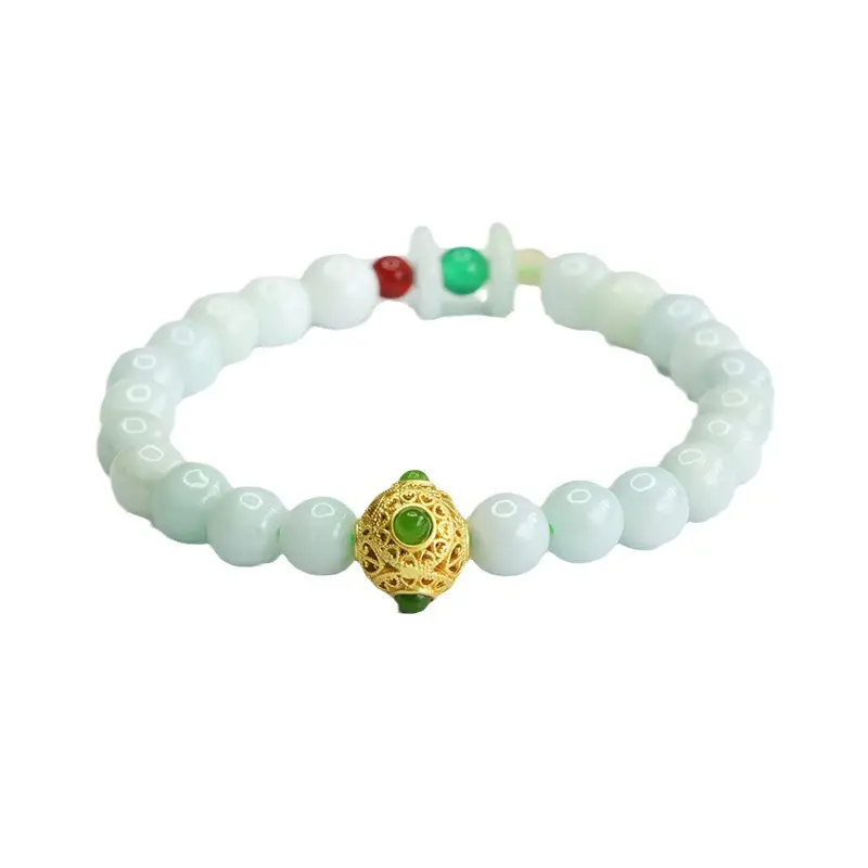Guan Yu Jade Bracelet with Gold Pendant - Image 6