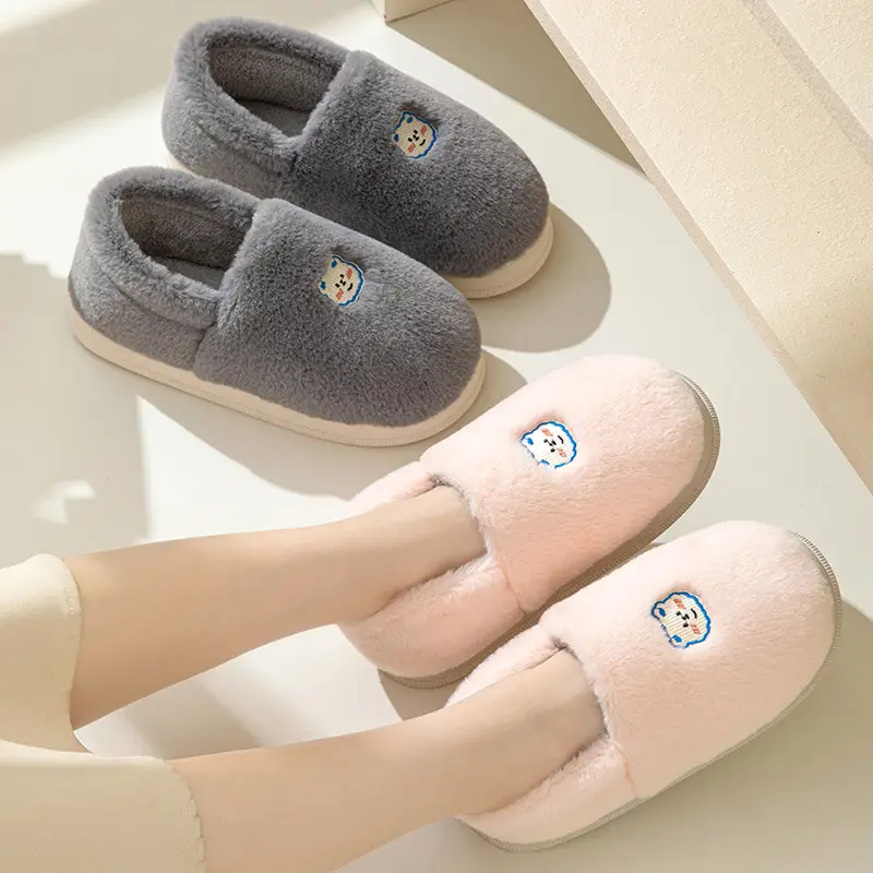 Cotton Shoes Winter 2023 with Heel, Fleece-Lined, Warm Indoor Home Slippers Wholesale, One-Piece Dropshipping, Cartoon Home Leisure - Image 5