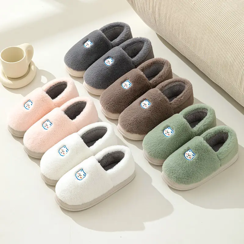 Cotton Shoes Winter 2023 with Heel, Fleece-Lined, Warm Indoor Home Slippers Wholesale, One-Piece Dropshipping, Cartoon Home Leisure - Image 8