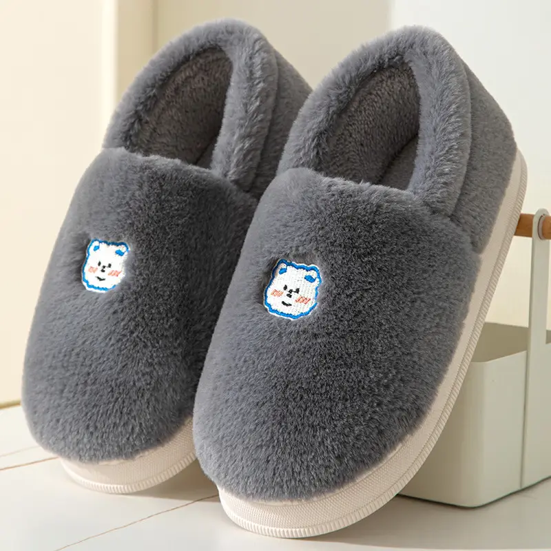 Cotton Shoes Winter 2023 with Heel, Fleece-Lined, Warm Indoor Home Slippers Wholesale, One-Piece Dropshipping, Cartoon Home Leisure - Image 3