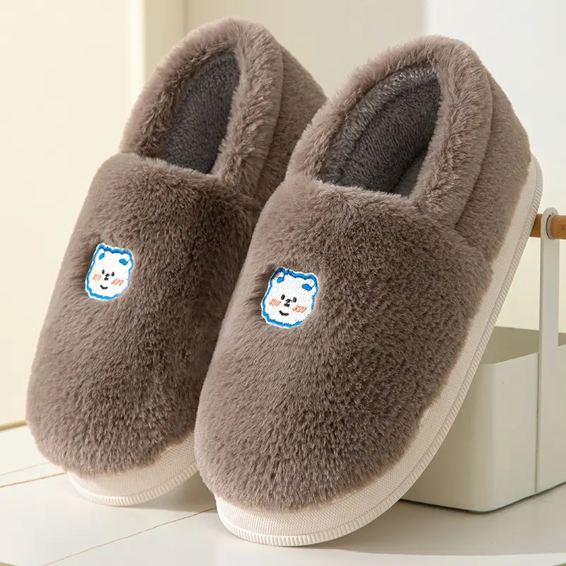 Cotton Shoes Winter 2023 with Heel, Fleece-Lined, Warm Indoor Home Slippers Wholesale, One-Piece Dropshipping, Cartoon Home Leisure - Image 4
