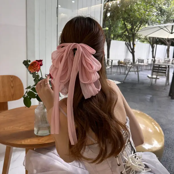 Black Draping Hair Accessories with Irregular Bow Design