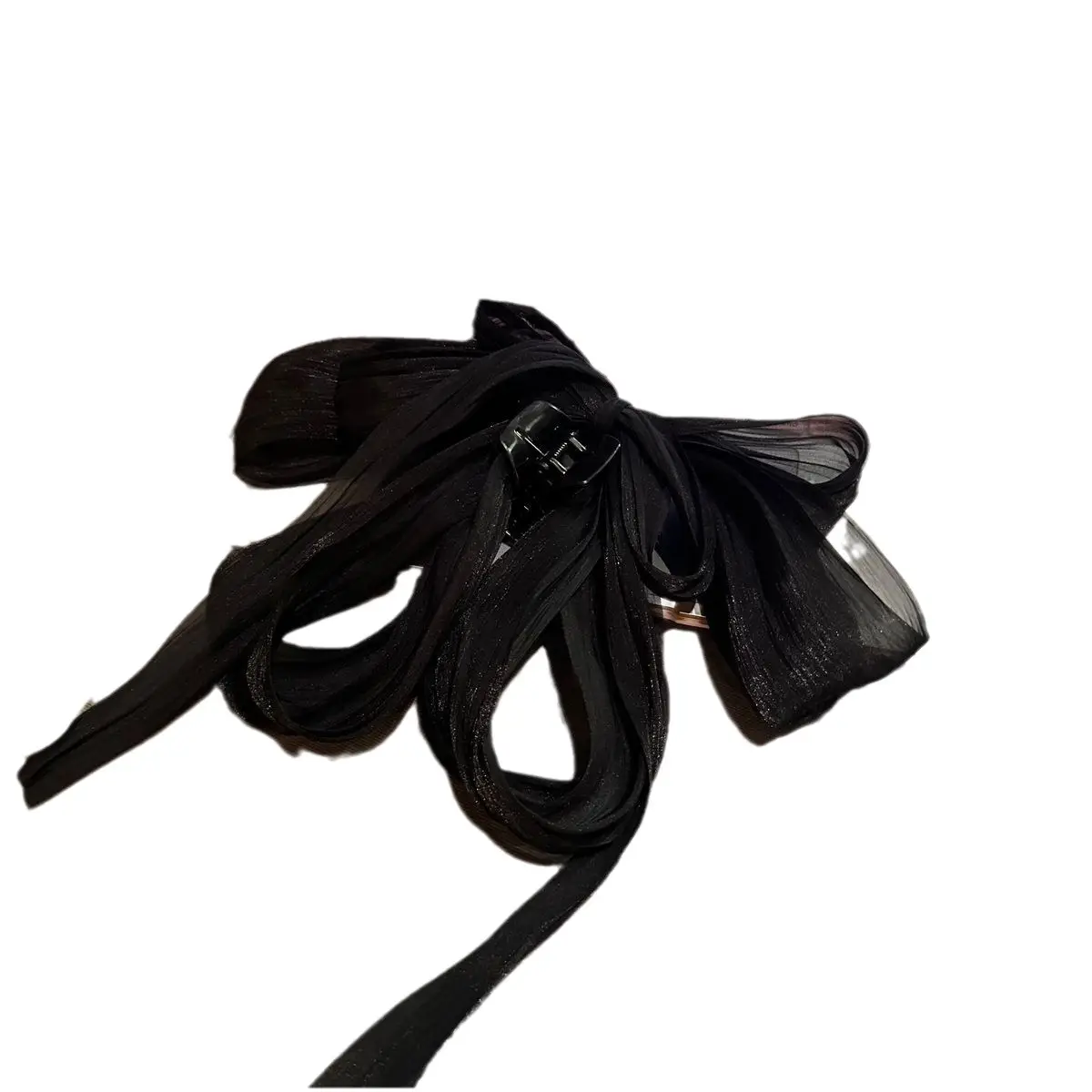 Black Draping Hair Accessories with Irregular Bow Design