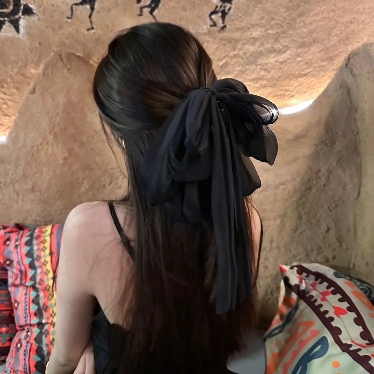 Black Draping Hair Accessories with Irregular Bow Design — feature 3
