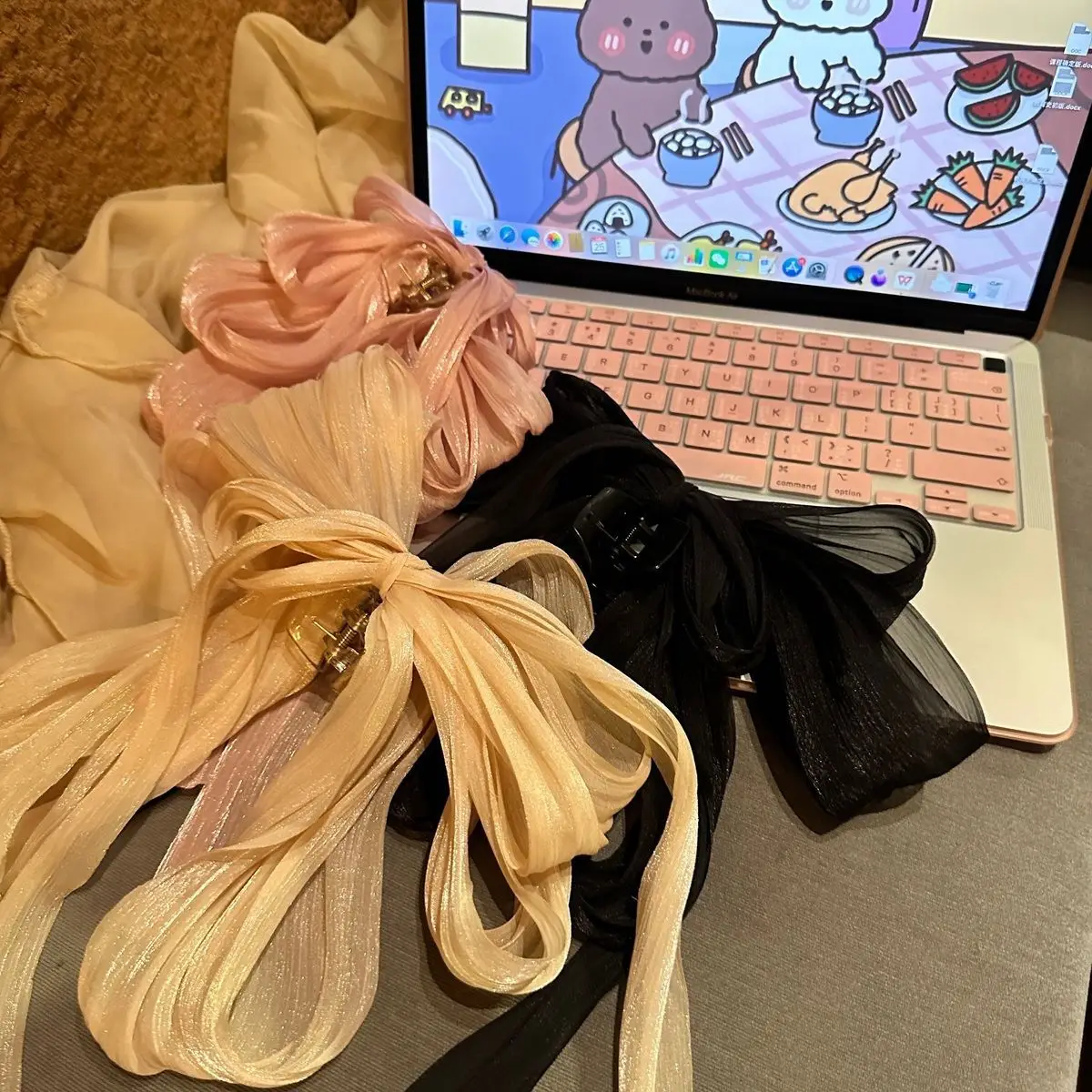 Black Draping Hair Accessories with Irregular Bow Design — feature 4
