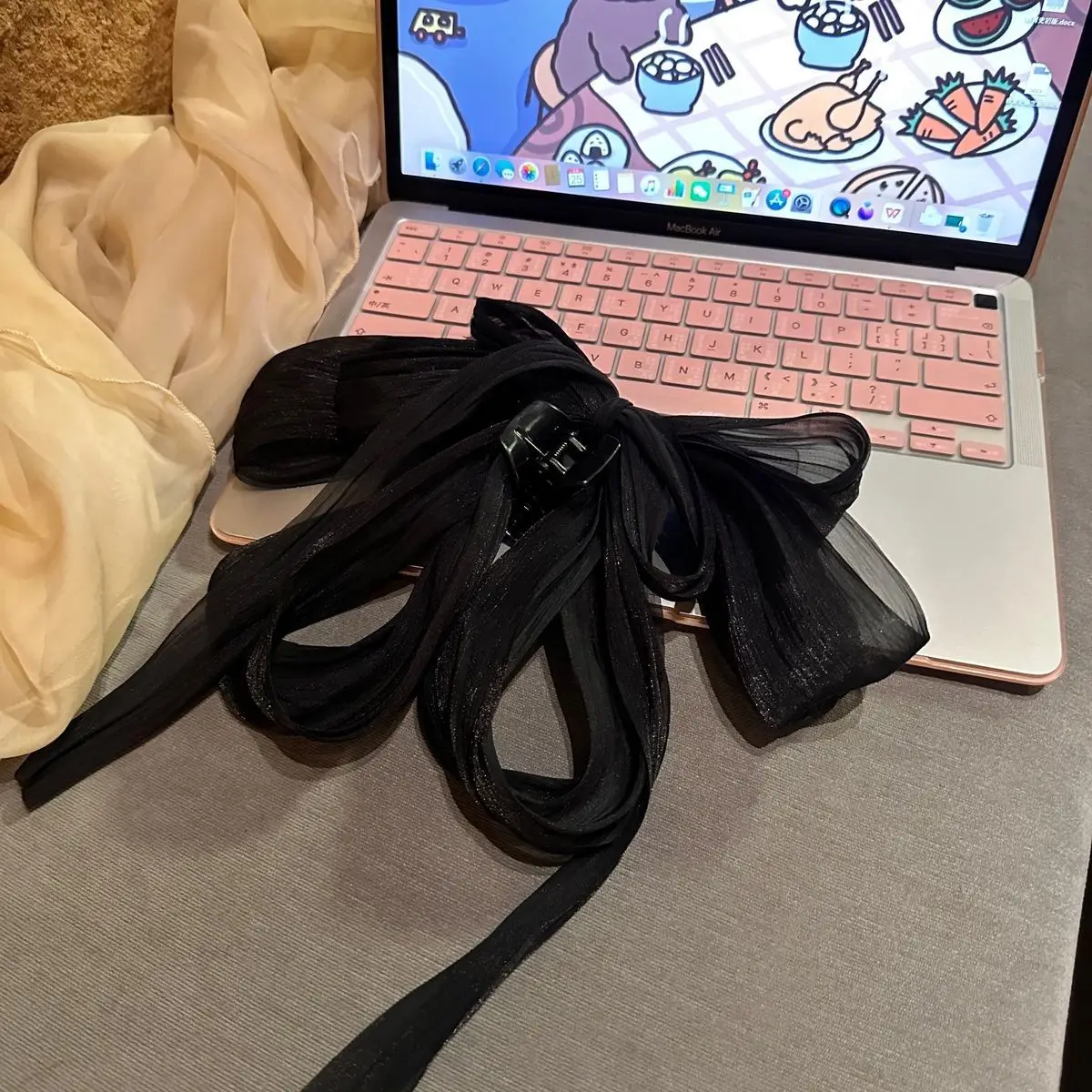 Black Draping Hair Accessories with Irregular Bow Design — feature 5