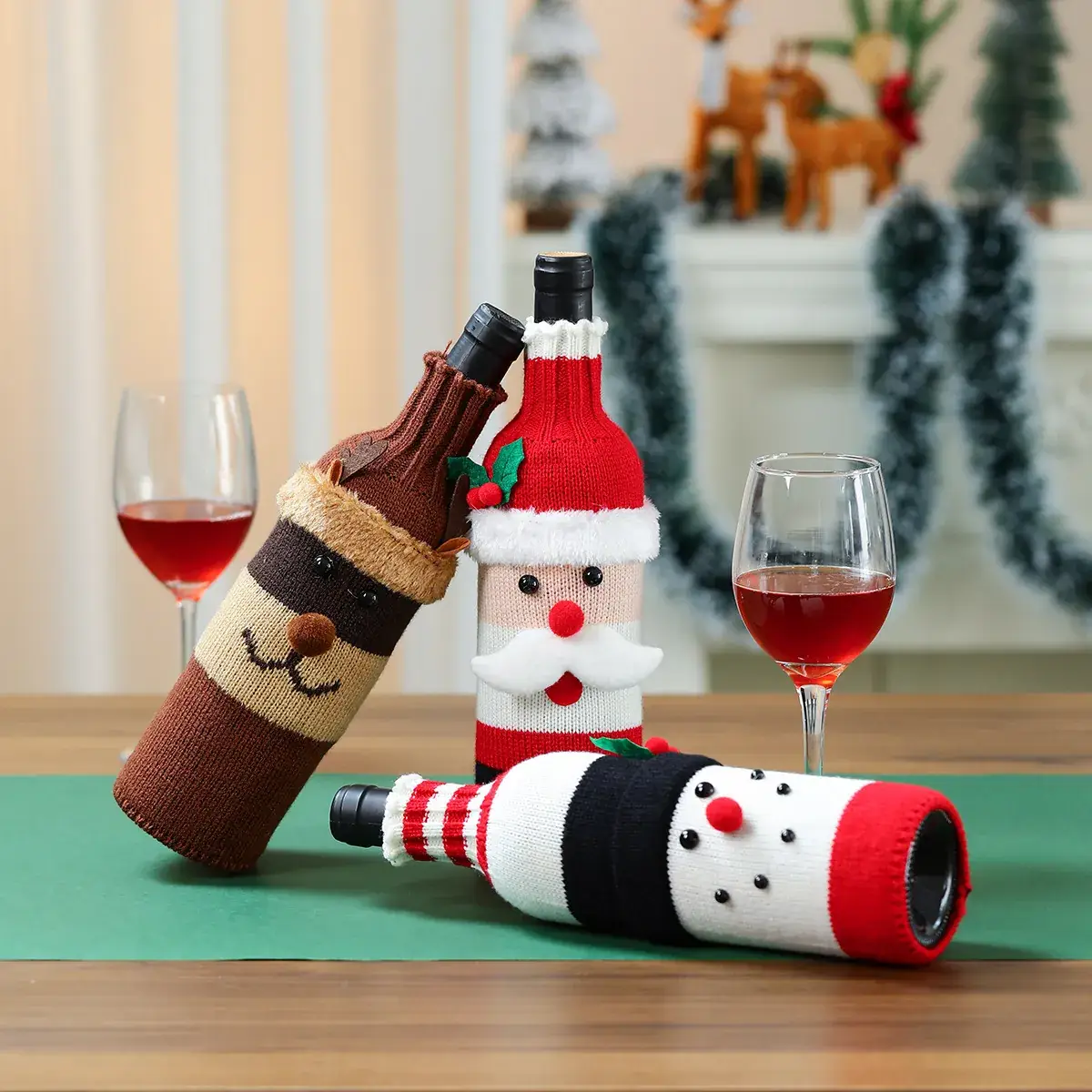 Cross-Border Christmas Wine Bottle Covers Cartoon Knitted - Image 6