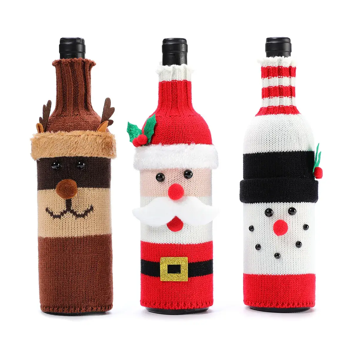 Cross-Border Christmas Wine Bottle Covers Cartoon Knitted - Image 8