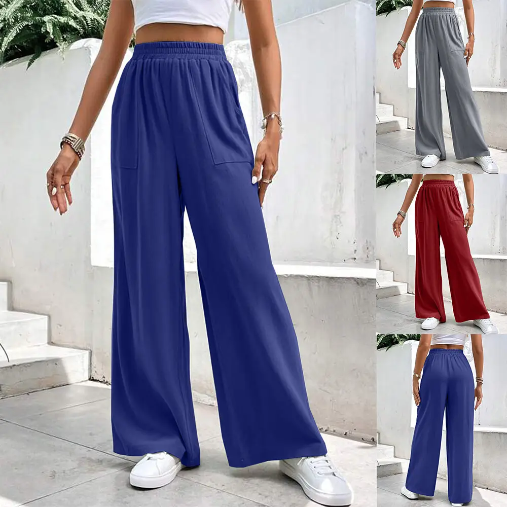 Women's Blue Loose Waist Pants Casual Cross Border - Image 4