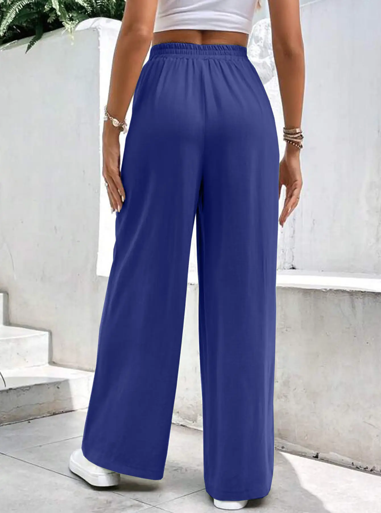 Women's Blue Loose Waist Pants Casual Cross Border - Image 5
