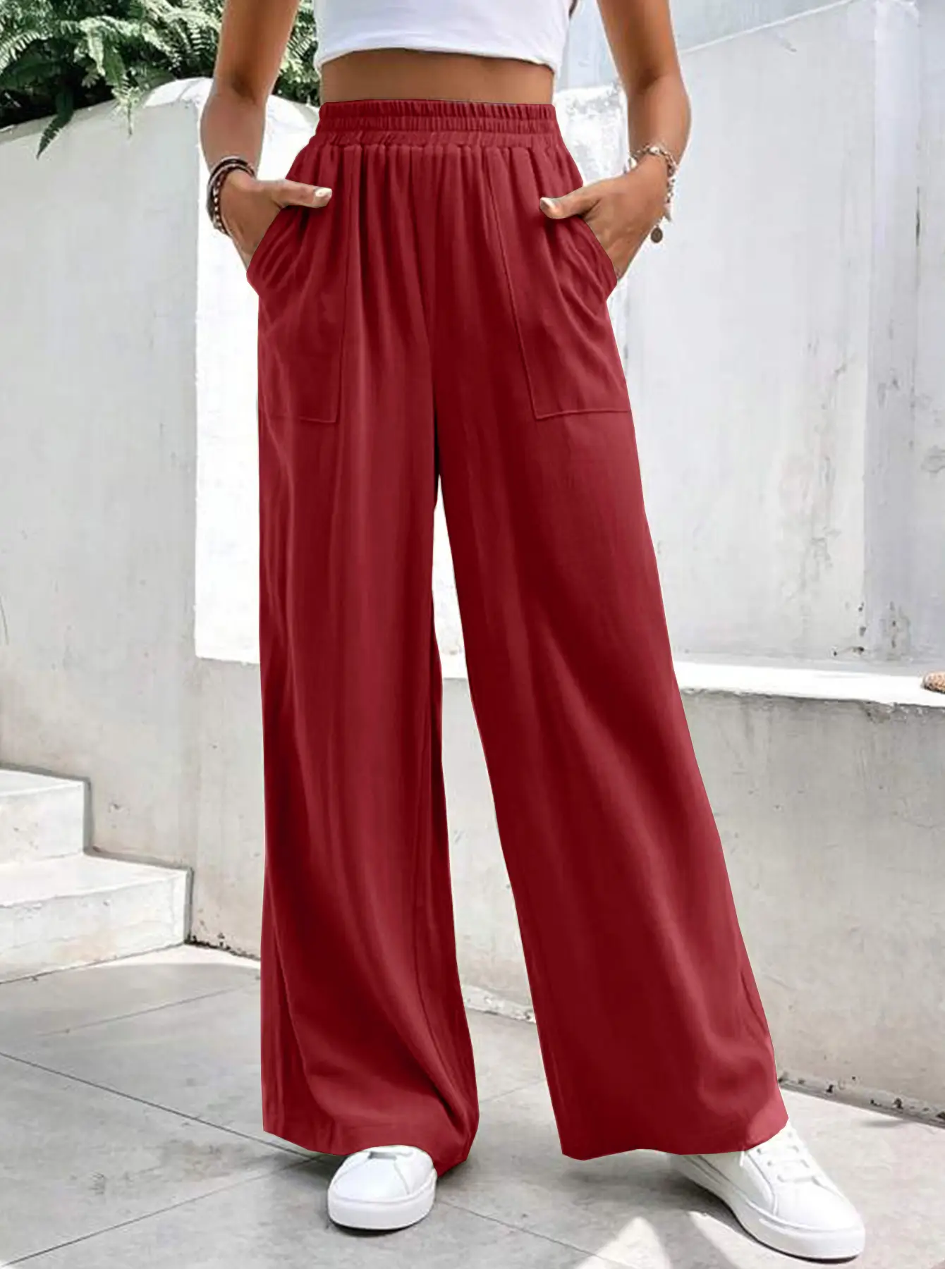 Women's Blue Loose Waist Pants Casual Cross Border - Image 3