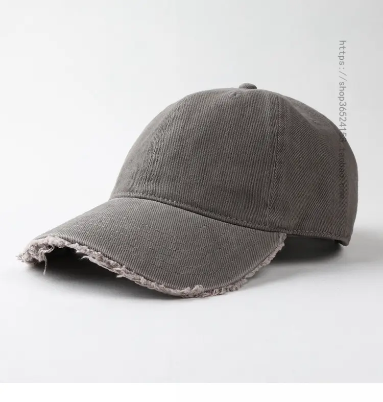 Men's Brown Peaked Cap with Light Bristle