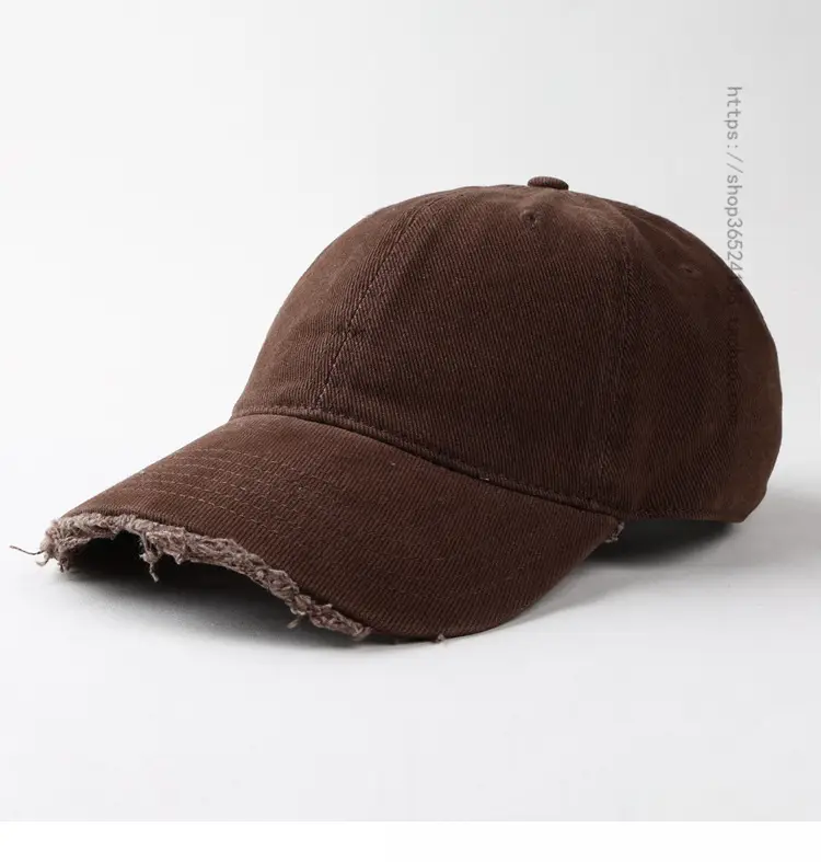 Men's Brown Peaked Cap with Light Bristle