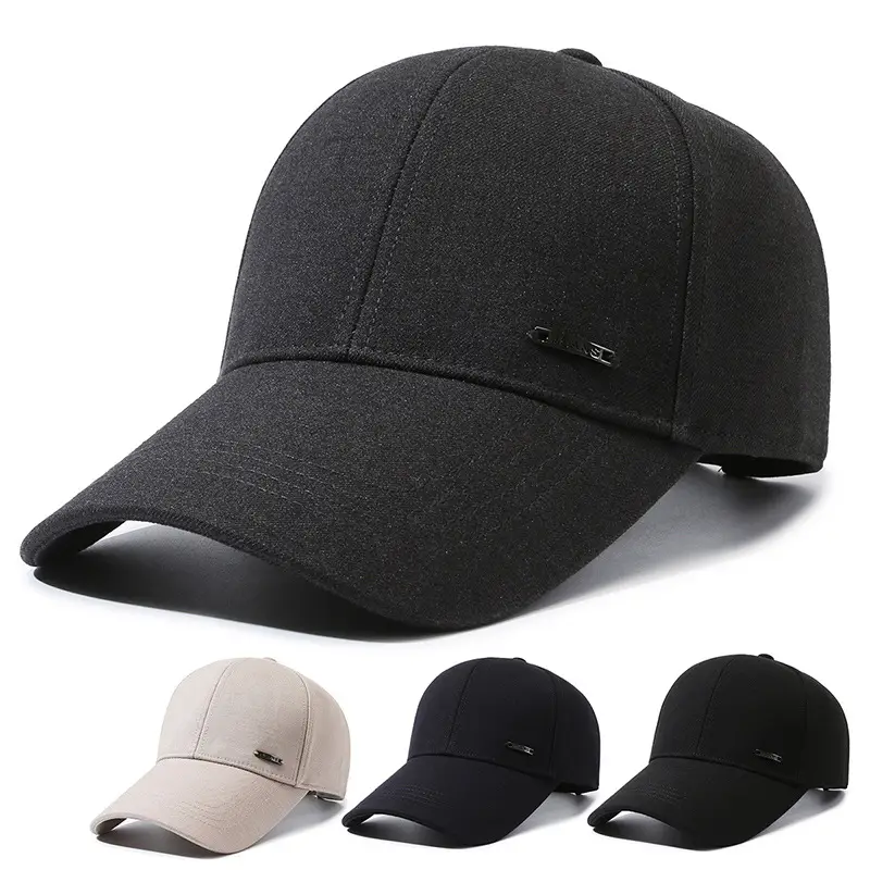 Men's Black Baseball Cap with Logo - Image 2
