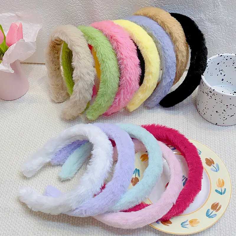 Furry Plush Headband for Women Winter Warm Hairpin - Image 15