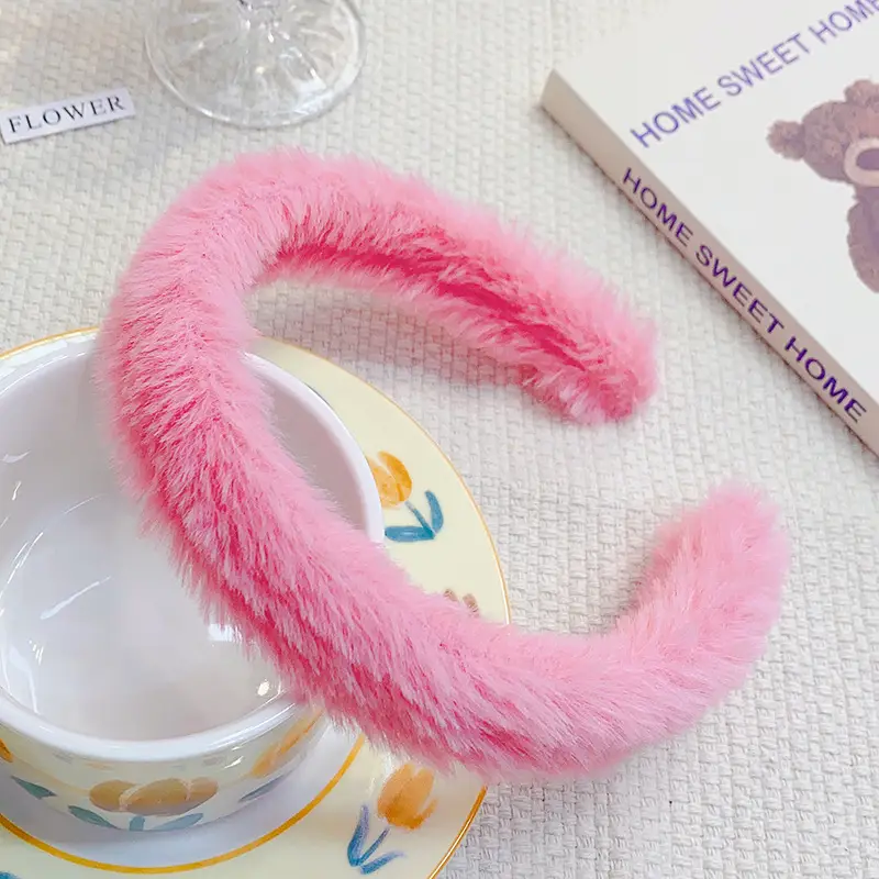 Furry Plush Headband for Women Winter Warm Hairpin - Image 12