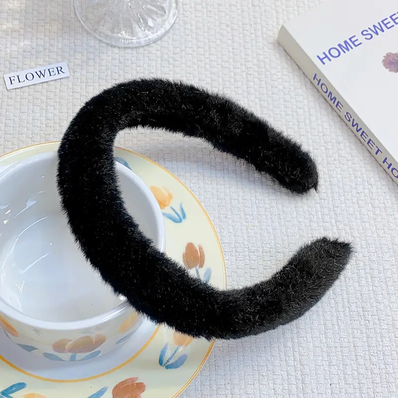 Furry Plush Headband for Women Winter Warm Hairpin - Image 13