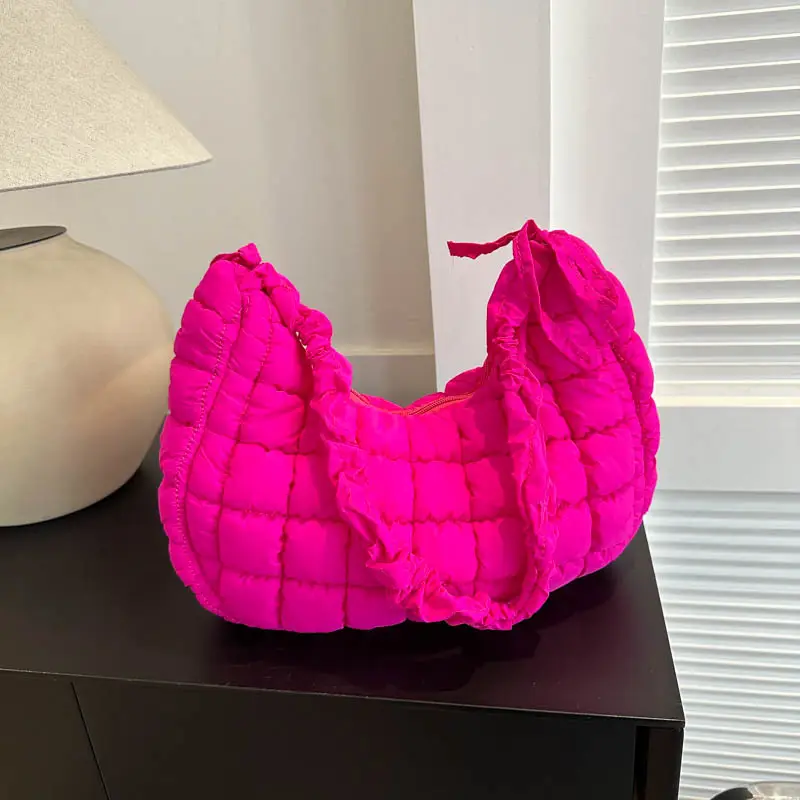 Women Pleated Shoulder Bag Brown 2023 - Image 9